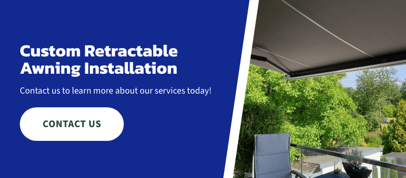 Custom retractable awning installation